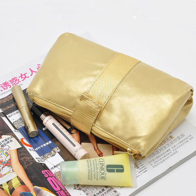 여행을 위한 PVC 목욕탕 여자의 세면용품 여행 부대 금 색깔